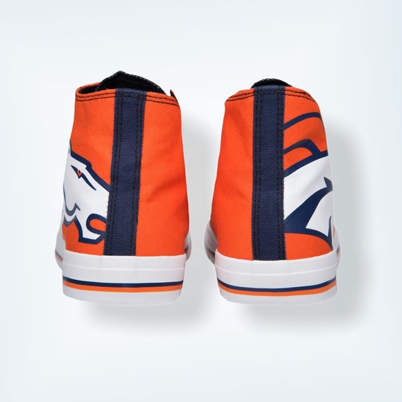 NFL DENVER BRONCOS HIGH TOP BIG LOGO CANVAS SHOES - Picture 4 of 12